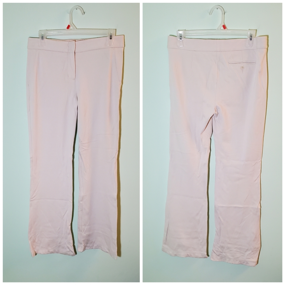 GUNEX Minimalist White Creased Boot Cut Trousers/ Pants Size 12 ~ Made in Italy
